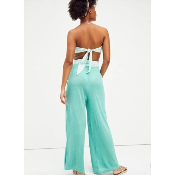 Free People Beach Chiara Mint Green Smocked Tie Back Bodysuit Only Small - Picture 7 of 7